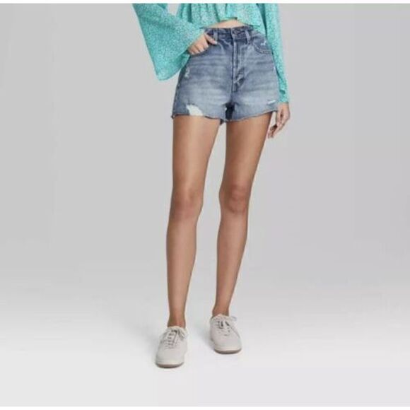 Women's Super-High Rise Cut-Off Jean Shorts - Wild Fable Size 8/29. NWT. E - Picture 2 of 3